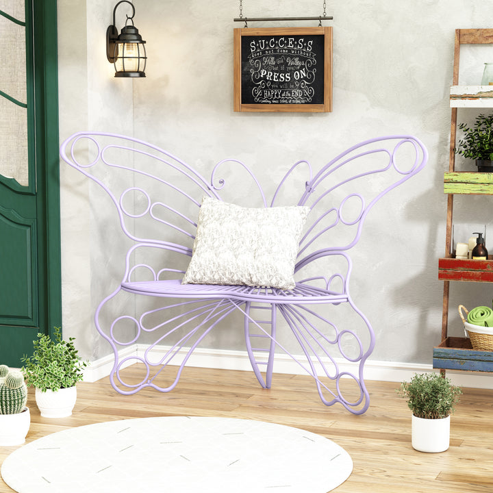 50" Butterfly-Design Cast Iron Outdoor Bench – Heavy-Duty Weatherproof Patio Seat with Rust-Resistant Finish (Garden & Yard)