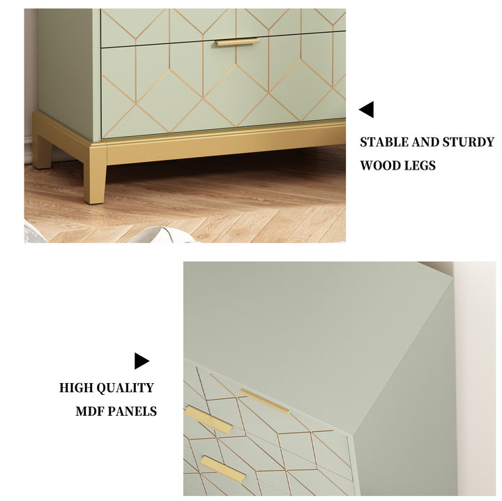 HLR® Green Modern Wood 6-Drawer Dresser – Large Capacity Storage Tower – Cabinet for Closet, Living Room & Entryway