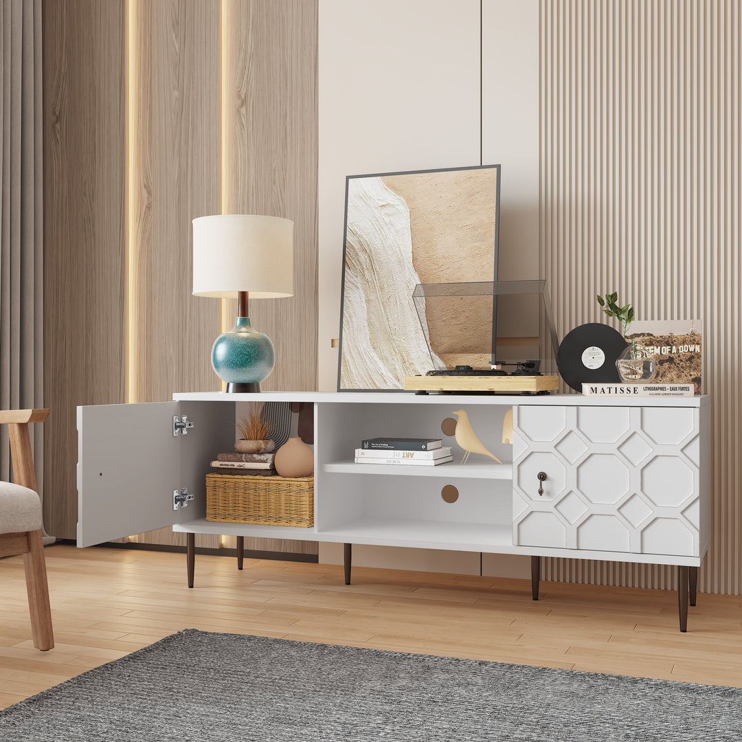 HLR® Mid-Century Modern Brown Nightstand – Single 2-Drawer Solid Wood End Table with Antique Brass Handles – for Bedroom & Living Room