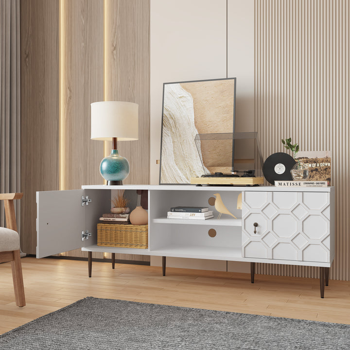 HLR® Mid-Century Modern Brown Nightstand – Single 2-Drawer Solid Wood End Table with Antique Brass Handles – for Bedroom & Living Room