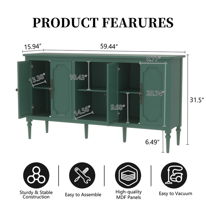 HLR® 67'' Modern Farmhouse TV Stand with Wood Center for 75'' TVs Storage and Cable Management for Living Room