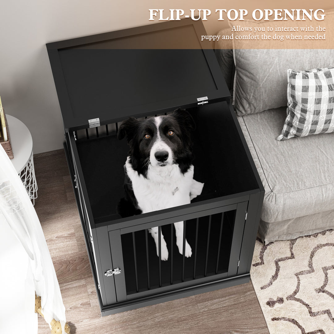 HLR® 39" Wooden Heavy Duty Dog Crate Furniture Decorative End Table for Large Dog Kennel with Sturdy Construction for Indoor & Outdoor
