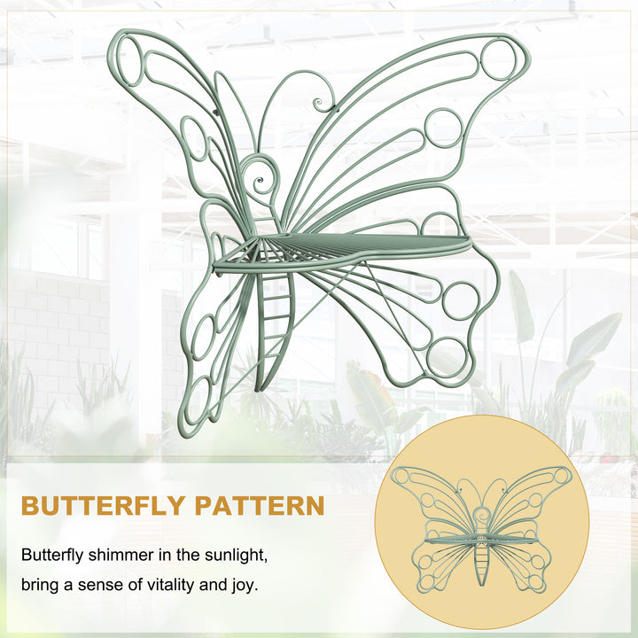 50" Butterfly-Design Cast Iron Outdoor Bench – Heavy-Duty Weatherproof Patio Seat with Rust-Resistant Finish (Garden & Yard)