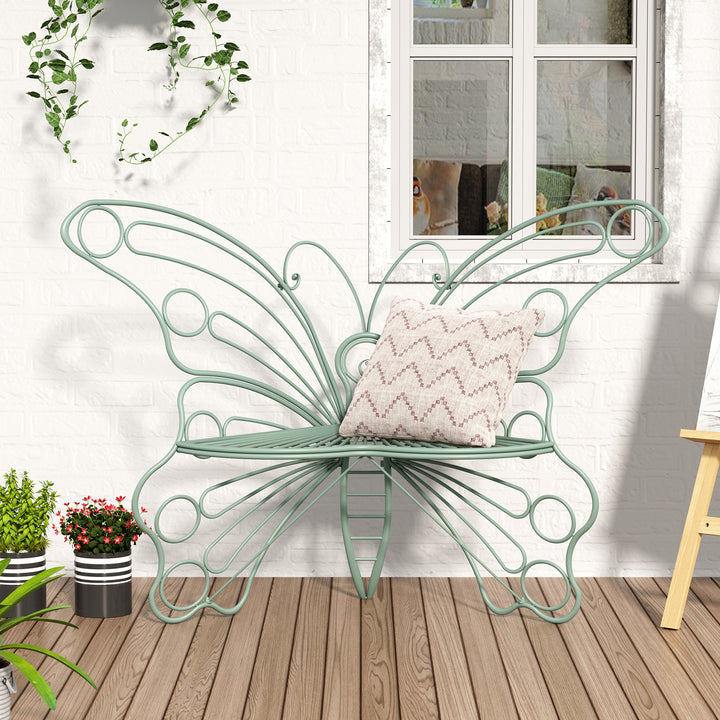 50" Butterfly-Design Cast Iron Outdoor Bench – Heavy-Duty Weatherproof Patio Seat with Rust-Resistant Finish (Garden & Yard)