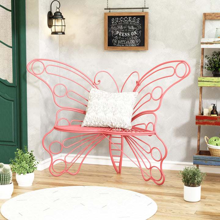 50" Butterfly-Design Cast Iron Outdoor Bench – Heavy-Duty Weatherproof Patio Seat with Rust-Resistant Finish (Garden & Yard)