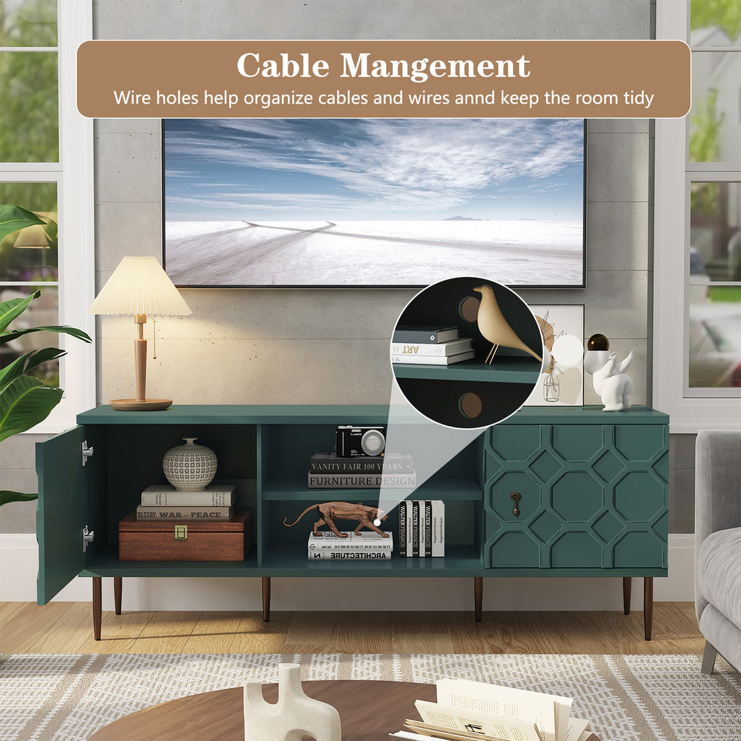 HLR® Mid-Century Modern Brown Nightstand – Single 2-Drawer Solid Wood End Table with Antique Brass Handles – for Bedroom & Living Room