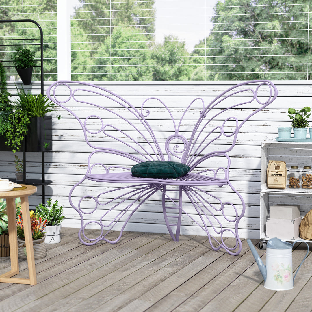 50" Butterfly-Design Cast Iron Outdoor Bench – Heavy-Duty Weatherproof Patio Seat with Rust-Resistant Finish (Garden & Yard)