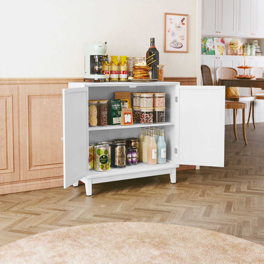 HLR® Modern Sideboard Buffet with 2 Mirror Doors – Glam Accent Storage Cabinet for Living, Dining & Entryway