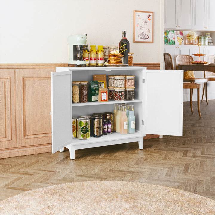 HLR® Modern Sideboard Buffet with 2 Mirror Doors – Glam Accent Storage Cabinet for Living, Dining & Entryway