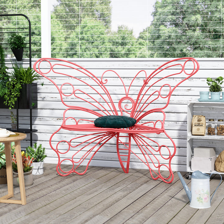 50" Butterfly-Design Cast Iron Outdoor Bench – Heavy-Duty Weatherproof Patio Seat with Rust-Resistant Finish (Garden & Yard)