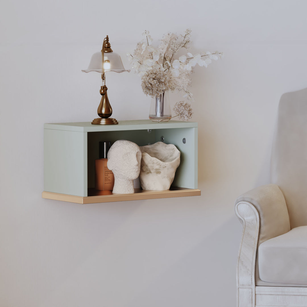 HLR® Small Floating Nightstand Wall Mounted – Removable Door, Easy to Install & Space-Saving for Small Bedrooms, Bathrooms