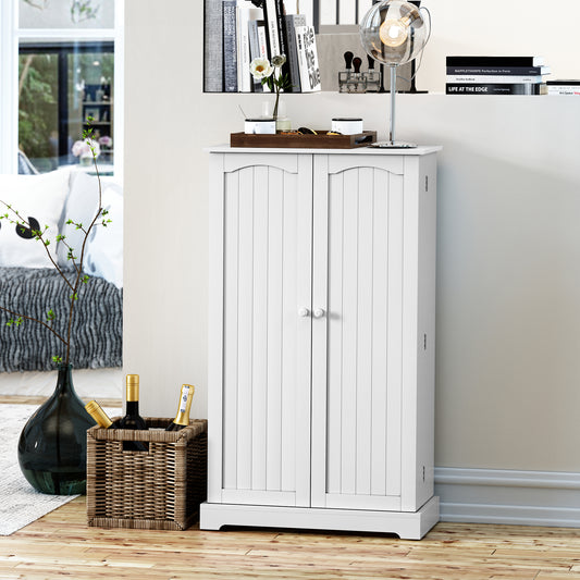 HLR® 41" Classic White Freestanding Kitchen Pantry Cabinet with Adjustable Shelves & Doors – Versatile Storage for Kitchen, Dining & Living Spaces