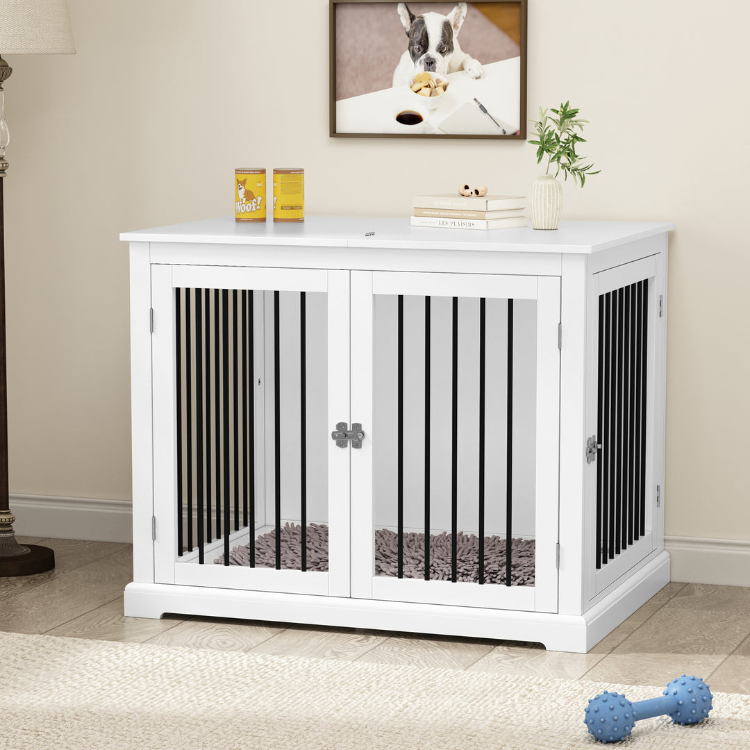 HLR® 39" Wooden Heavy Duty Dog Crate Furniture Decorative End Table for Large Dog Kennel with Sturdy Construction for Indoor & Outdoor