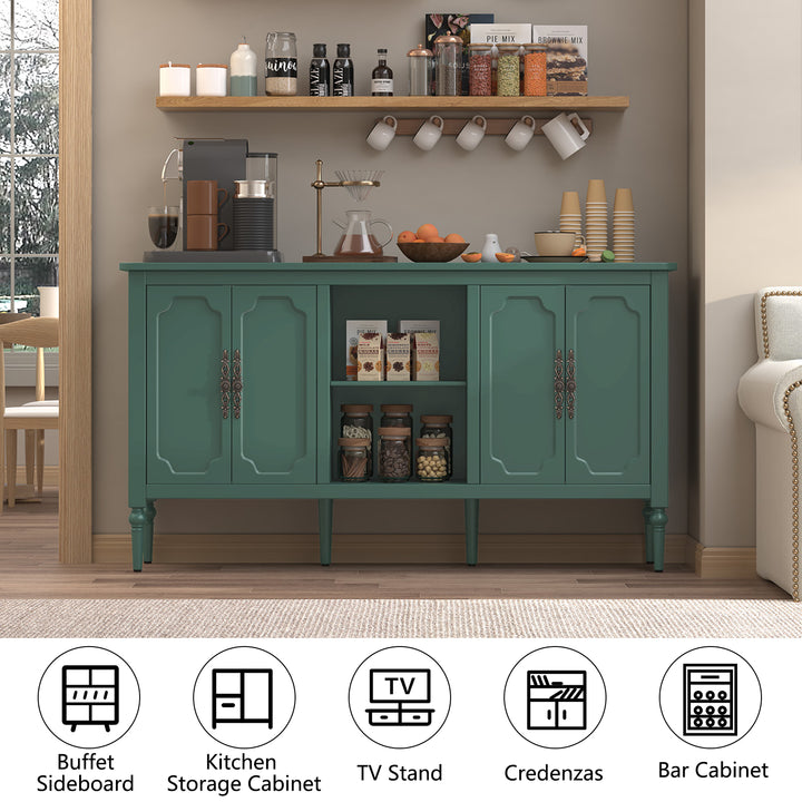 HLR® 67'' Modern Farmhouse TV Stand with Wood Center for 75'' TVs Storage and Cable Management for Living Room