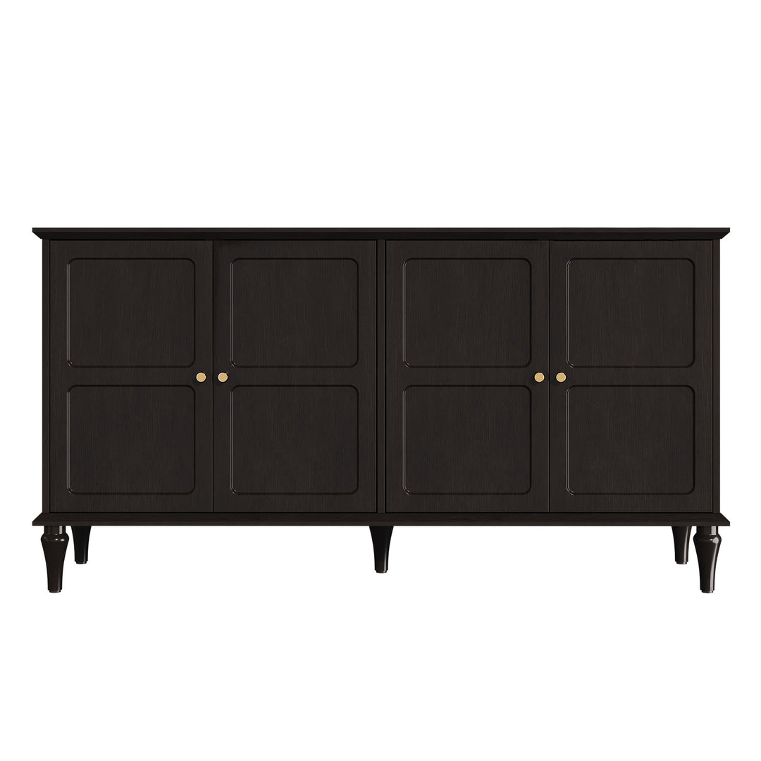 HLR® Mid Century 58'' Wooden Sideboard Buffet Cabinet – 4-Door Storage for Living, Dining & Bedroom