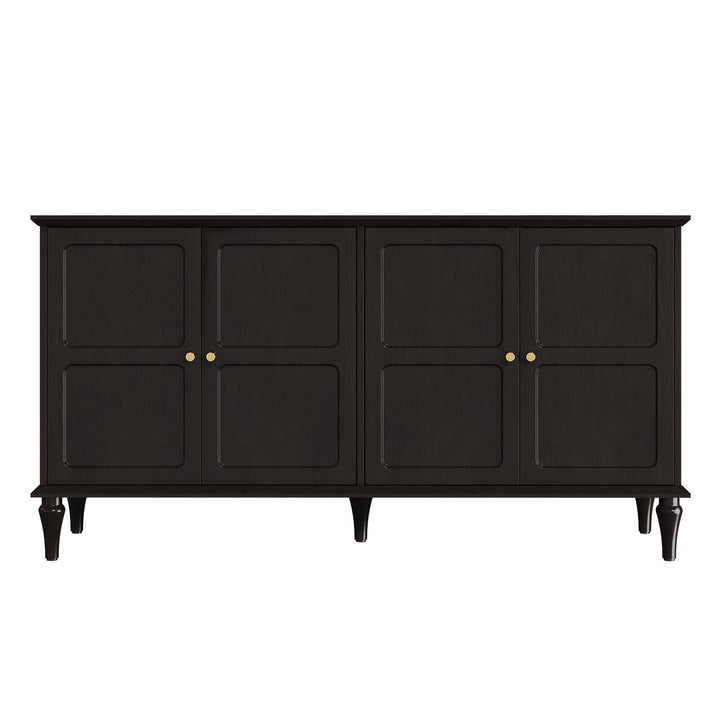 HLR® Mid Century 58'' Wooden Sideboard Buffet Cabinet – 4-Door Storage for Living, Dining & Bedroom