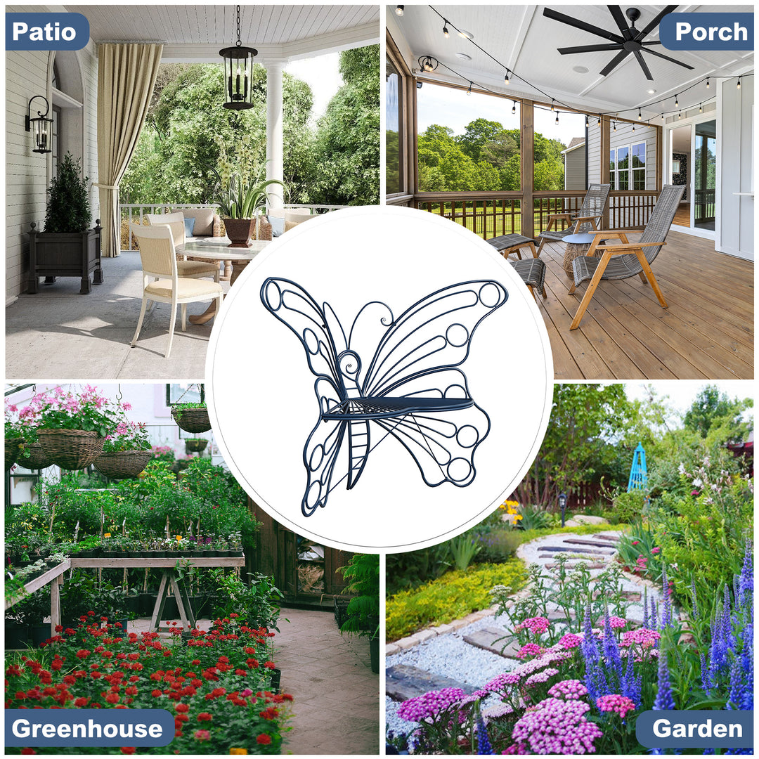 50" Butterfly-Design Cast Iron Outdoor Bench – Heavy-Duty Weatherproof Patio Seat with Rust-Resistant Finish (Garden & Yard)