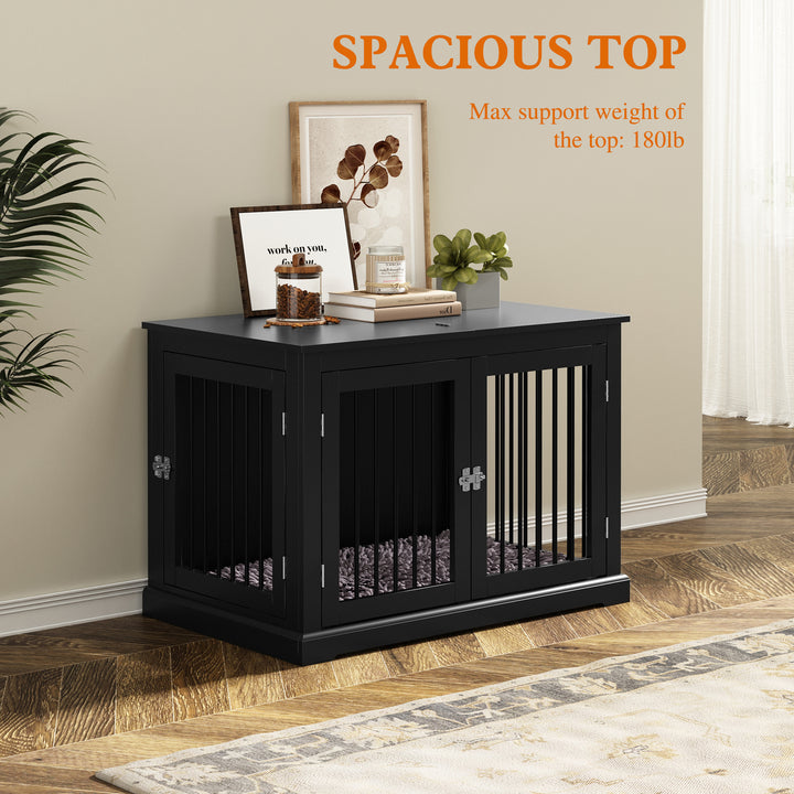 HLR® Furniture-Style Decorative Dog Crate for Small & Medium Dogs with Cushion Flip-top Plate and Chew-Proof Metal Bars