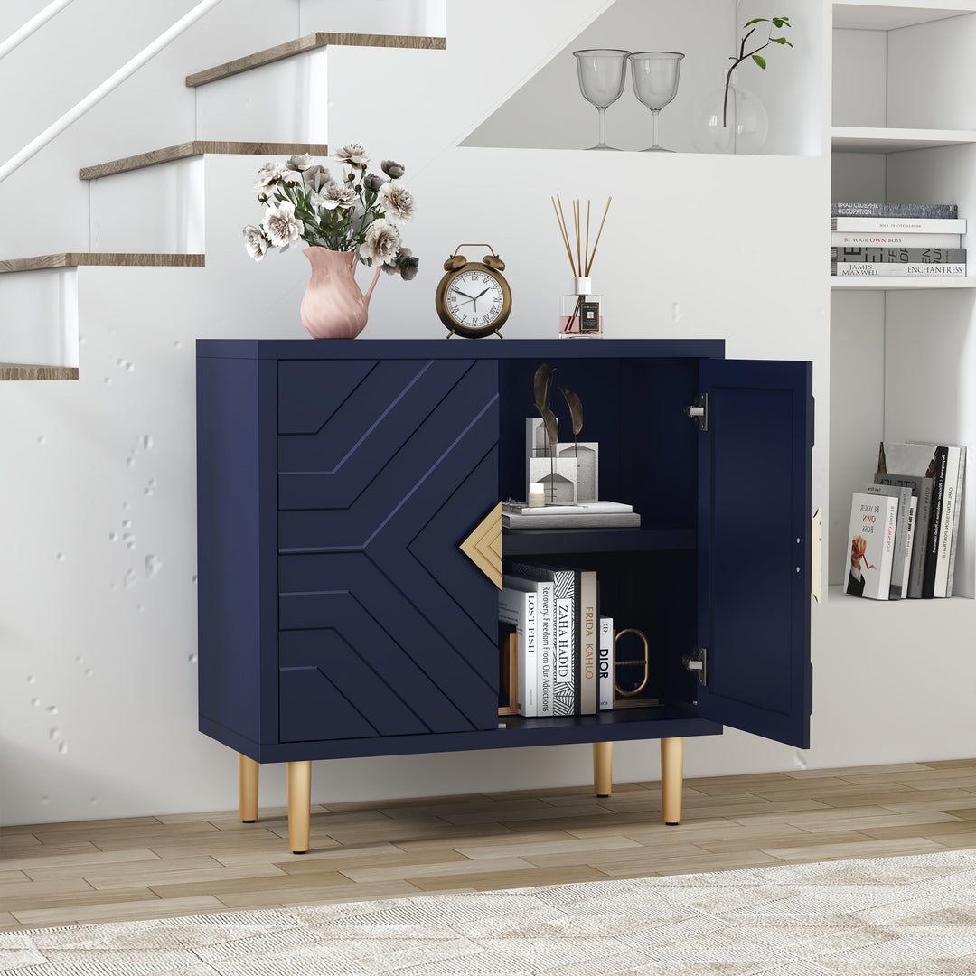 HLR® Modern Accent Cabinet – Decorative Embossed Pattern Doors Sideboard Buffet with Storage – Stylish Storage for Living Room & Dining