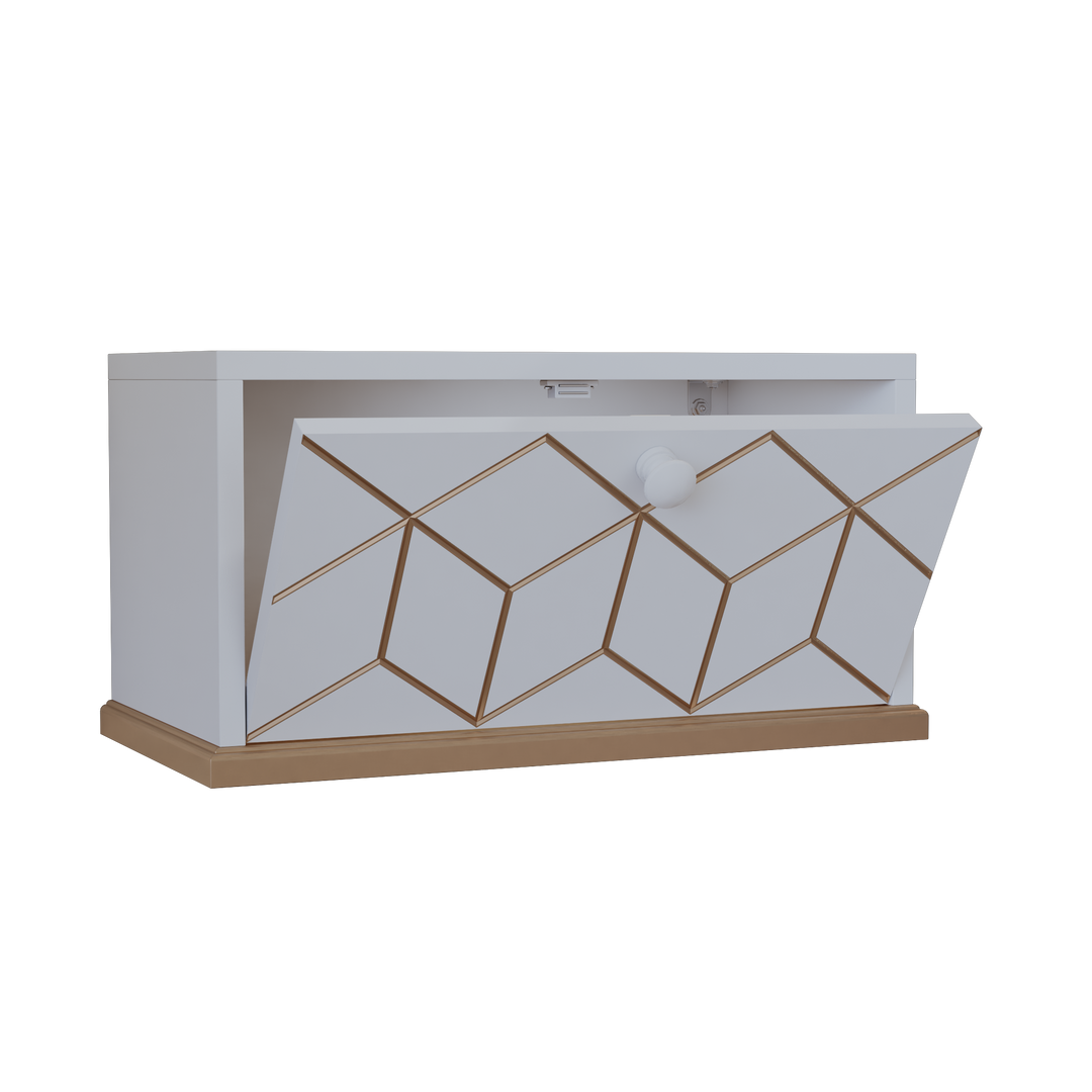 HLR® Small Floating Nightstand Wall Mounted – Removable Door, Easy to Install & Space-Saving for Small Bedrooms, Bathrooms
