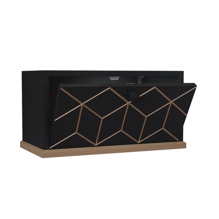 HLR® Small Floating Nightstand Wall Mounted – Removable Door, Easy to Install & Space-Saving for Small Bedrooms, Bathrooms