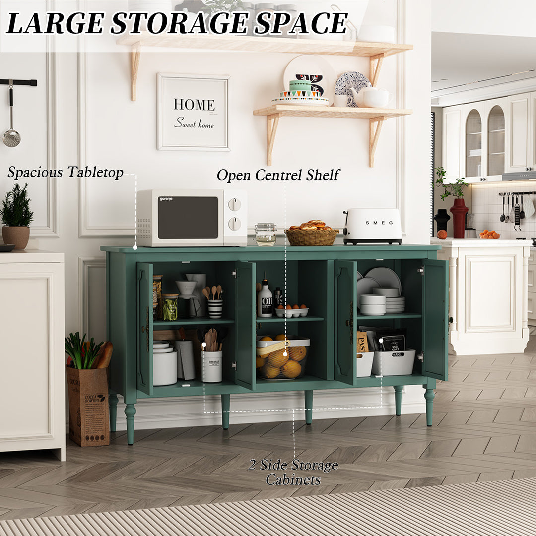 HLR® 67'' Modern Farmhouse TV Stand with Wood Center for 75'' TVs Storage and Cable Management for Living Room