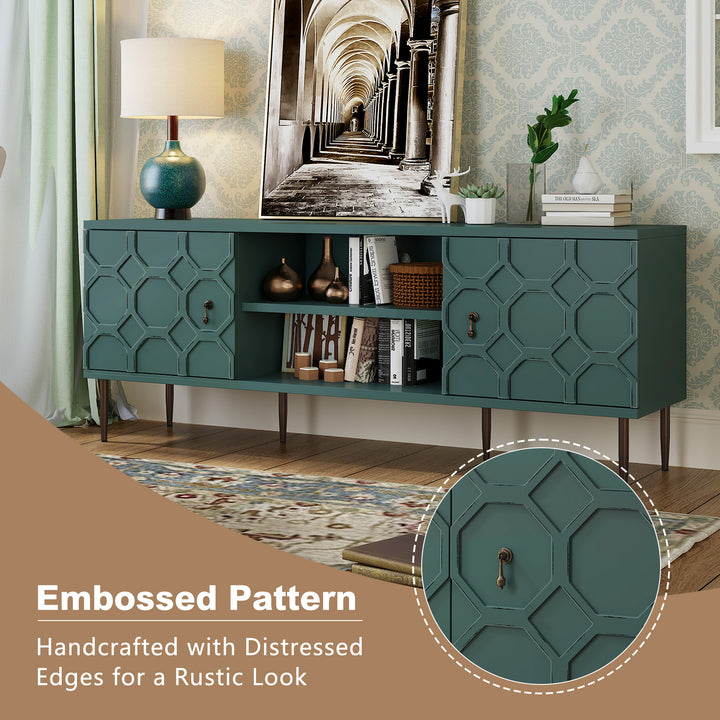 HLR® Mid-Century Modern Brown Nightstand – Single 2-Drawer Solid Wood End Table with Antique Brass Handles – for Bedroom & Living Room