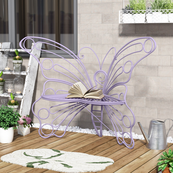 50" Butterfly-Design Cast Iron Outdoor Bench – Heavy-Duty Weatherproof Patio Seat with Rust-Resistant Finish (Garden & Yard)