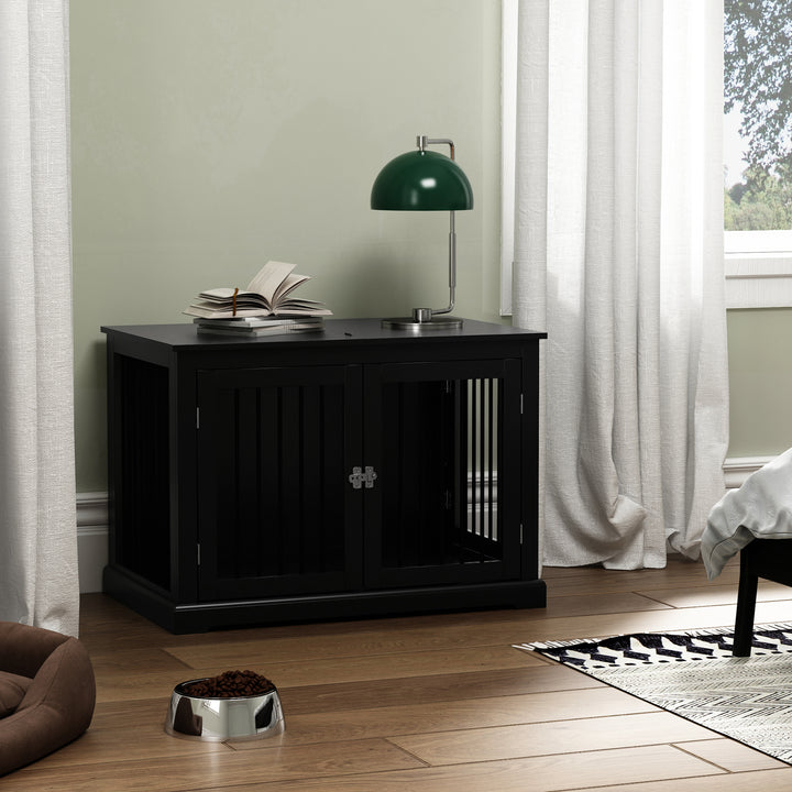 HLR® Furniture-Style Decorative Dog Crate for Small & Medium Dogs with Cushion Flip-top Plate and Chew-Proof Metal Bars