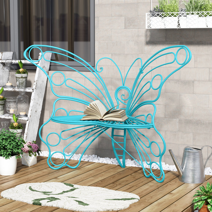 50" Butterfly-Design Cast Iron Outdoor Bench – Heavy-Duty Weatherproof Patio Seat with Rust-Resistant Finish (Garden & Yard)