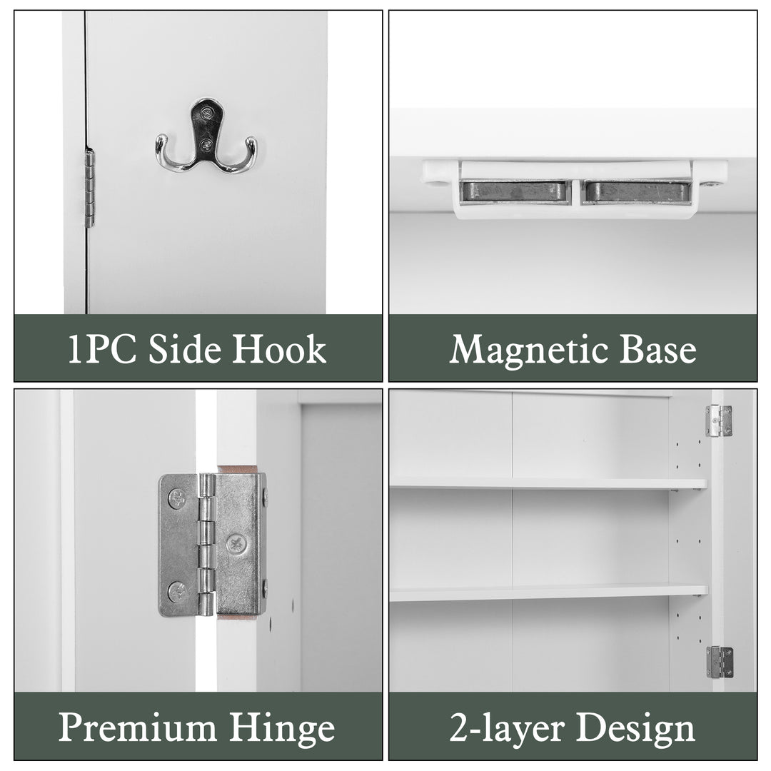 HLR® Gold Trim Wall-Mounted Bathroom Cabinet with Adjustable Shelves Space-Saving Storage for Bathroom