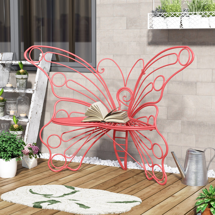 50" Butterfly-Design Cast Iron Outdoor Bench – Heavy-Duty Weatherproof Patio Seat with Rust-Resistant Finish (Garden & Yard)