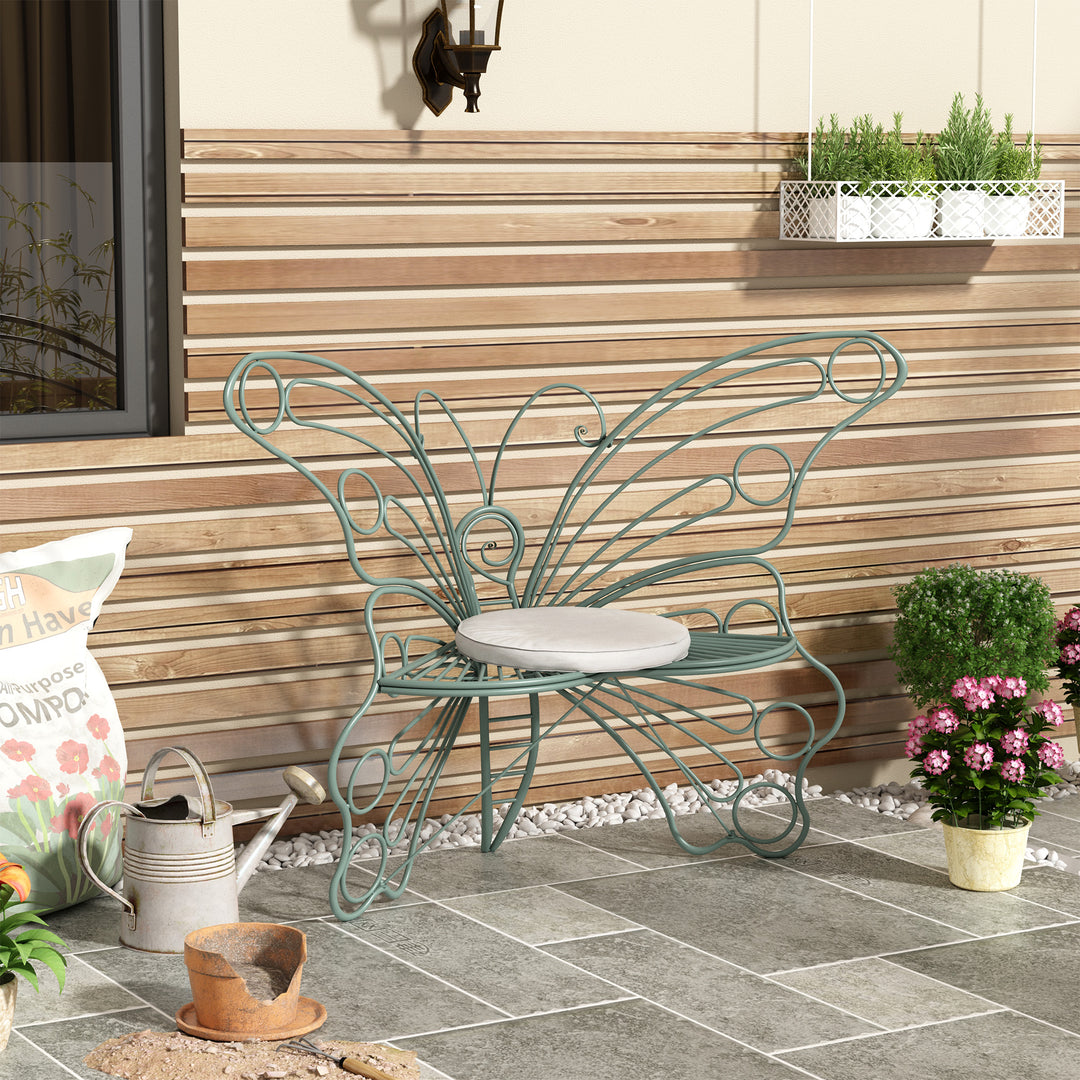 50" Butterfly-Design Cast Iron Outdoor Bench – Heavy-Duty Weatherproof Patio Seat with Rust-Resistant Finish (Garden & Yard)