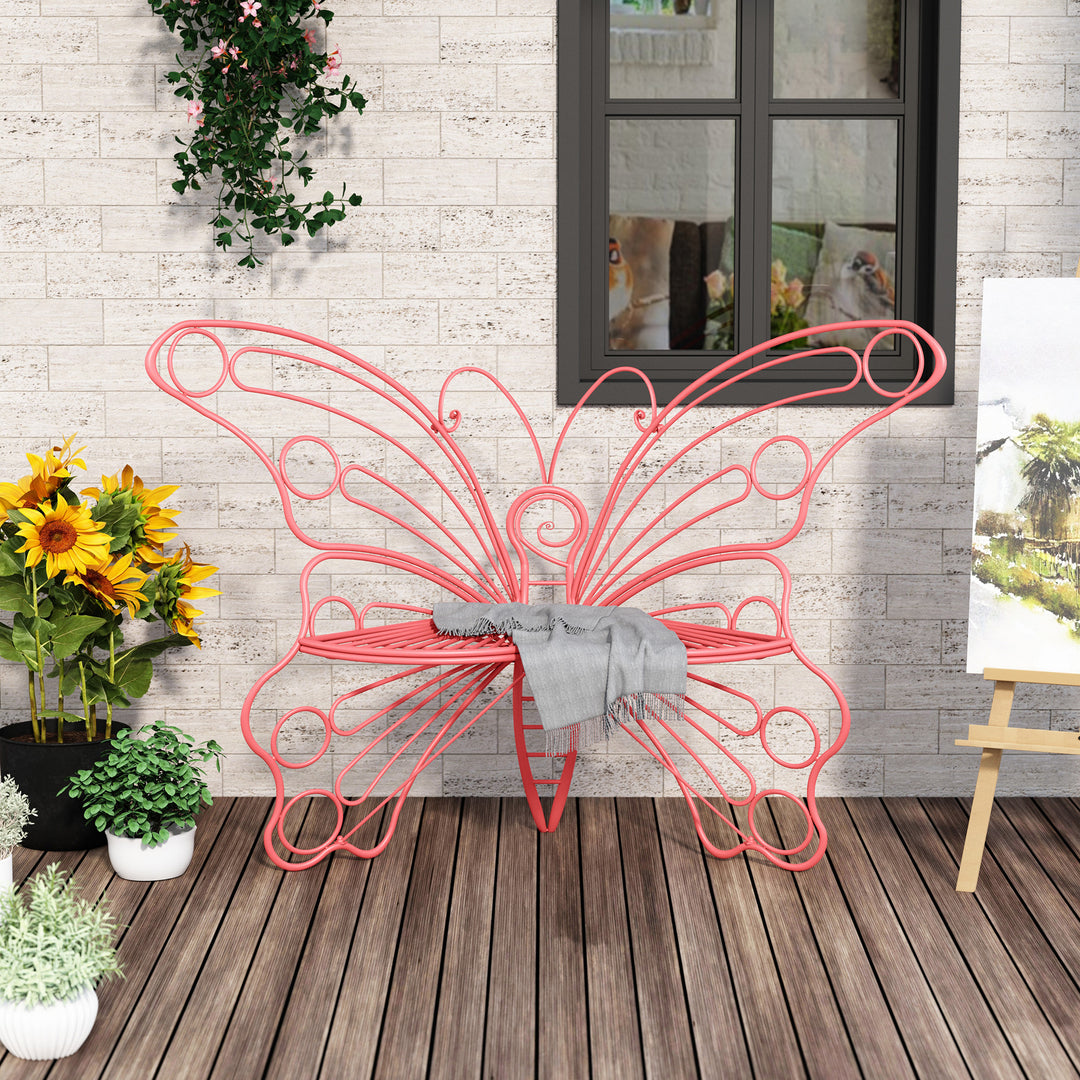 50" Butterfly-Design Cast Iron Outdoor Bench – Heavy-Duty Weatherproof Patio Seat with Rust-Resistant Finish (Garden & Yard)