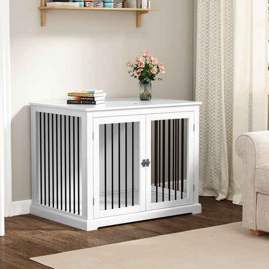 HLR® 39" Wooden Heavy Duty Dog Crate Furniture Decorative End Table for Large Dog Kennel with Sturdy Construction for Indoor & Outdoor