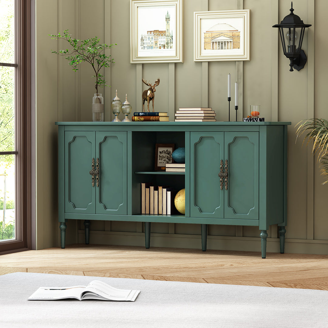 HLR® 67'' Modern Farmhouse TV Stand with Wood Center for 75'' TVs Storage and Cable Management for Living Room