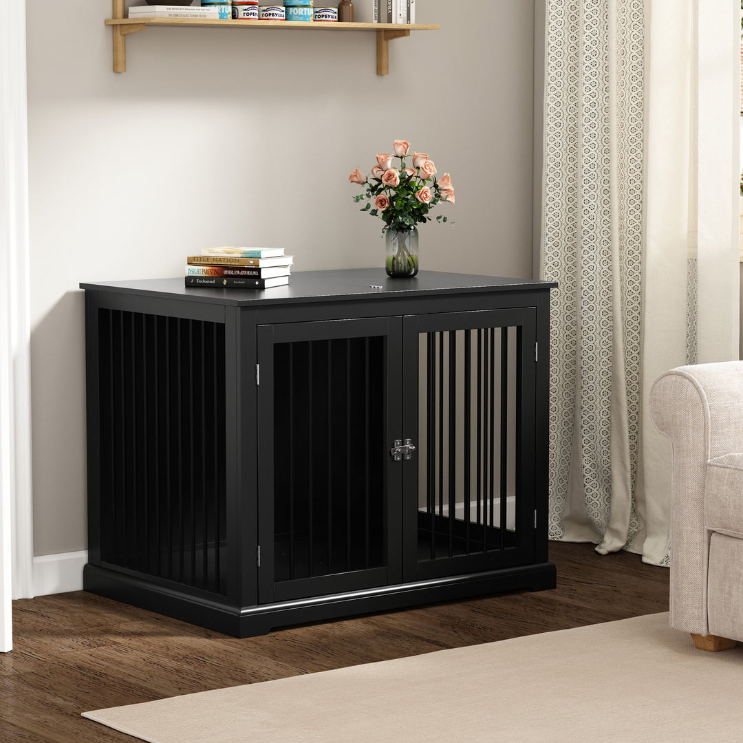 HLR® 39" Wooden Heavy Duty Dog Crate Furniture Decorative End Table for Large Dog Kennel with Sturdy Construction for Indoor & Outdoor