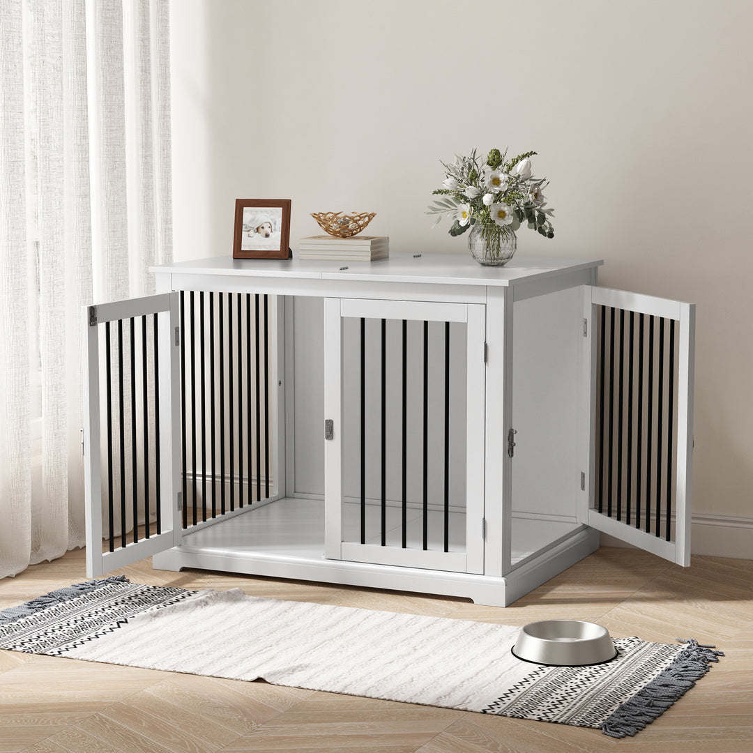 HLR® 39" Wooden Heavy Duty Dog Crate Furniture Decorative End Table for Large Dog Kennel with Sturdy Construction for Indoor & Outdoor