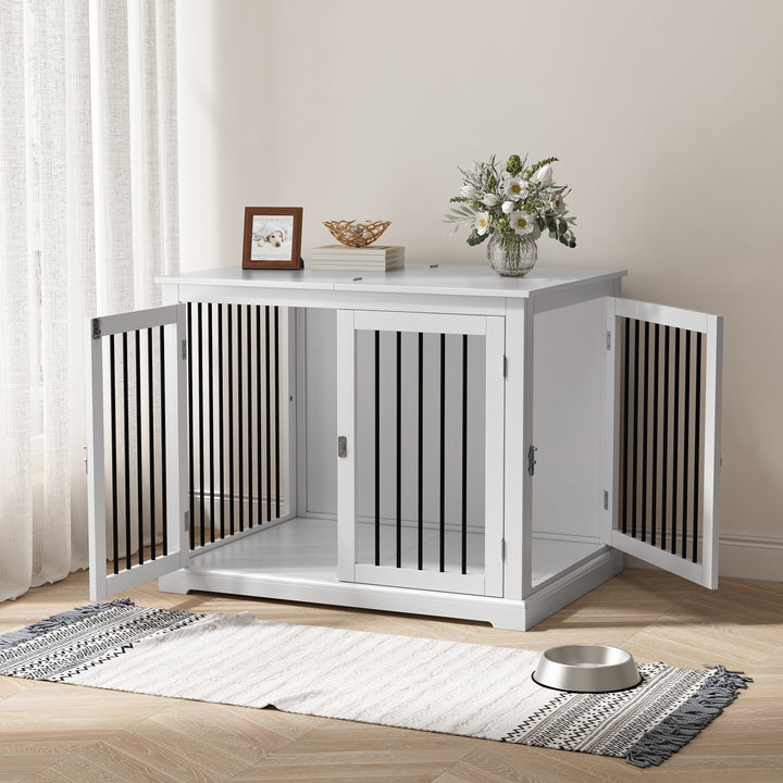 HLR® 39" Wooden Heavy Duty Dog Crate Furniture Decorative End Table for Large Dog Kennel with Sturdy Construction for Indoor & Outdoor