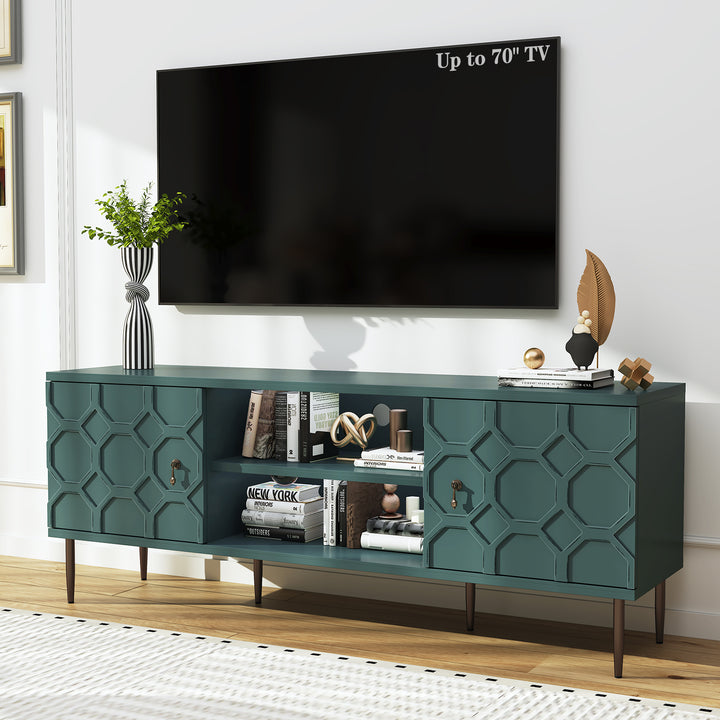 HLR® Mid-Century Modern Brown Nightstand – Single 2-Drawer Solid Wood End Table with Antique Brass Handles – for Bedroom & Living Room