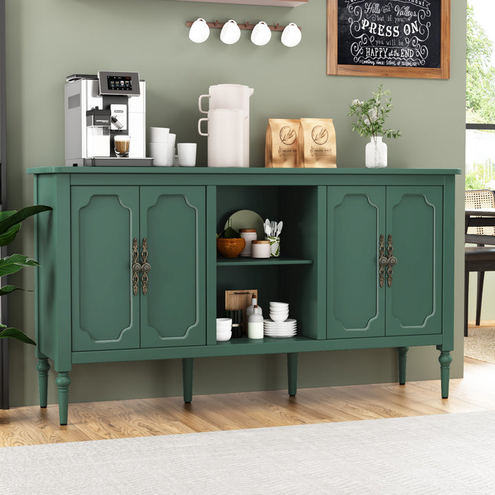 HLR® 67'' Modern Farmhouse TV Stand with Wood Center for 75'' TVs Storage and Cable Management for Living Room
