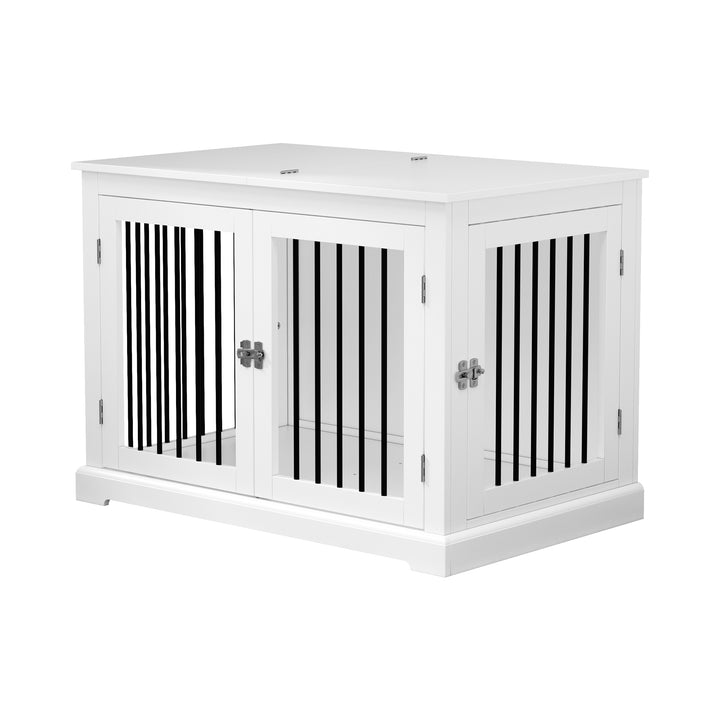 HLR® Furniture-Style Decorative Dog Crate for Small & Medium Dogs with Cushion Flip-top Plate and Chew-Proof Metal Bars
