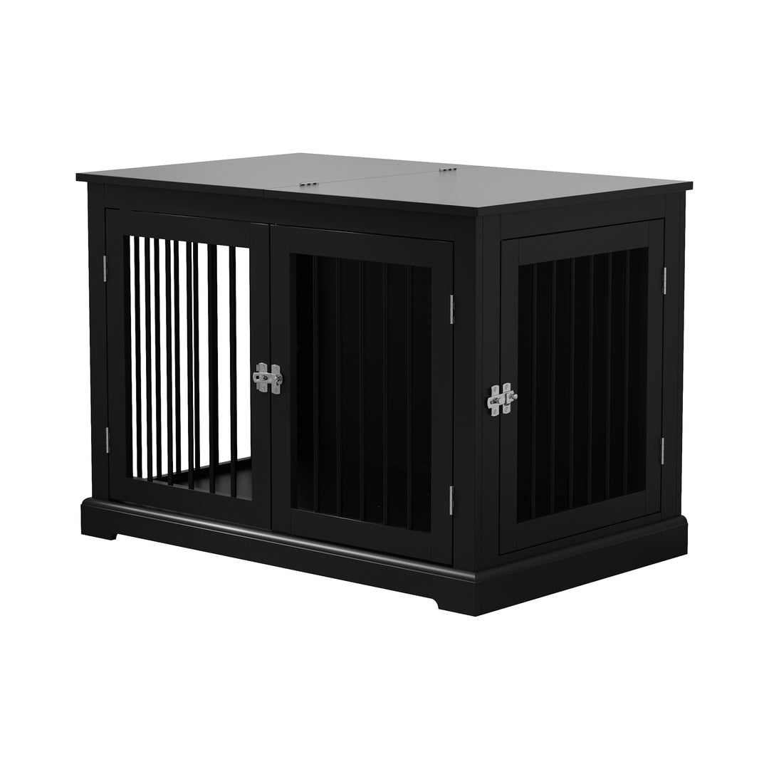 HLR® Furniture-Style Decorative Dog Crate for Small & Medium Dogs with Cushion Flip-top Plate and Chew-Proof Metal Bars