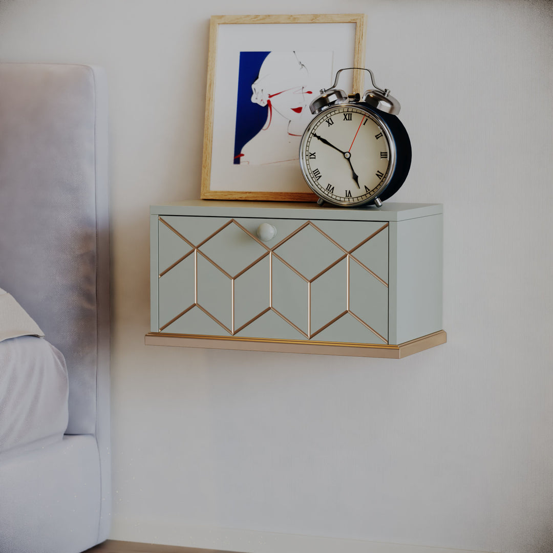 HLR® Small Floating Nightstand Wall Mounted – Removable Door, Easy to Install & Space-Saving for Small Bedrooms, Bathrooms
