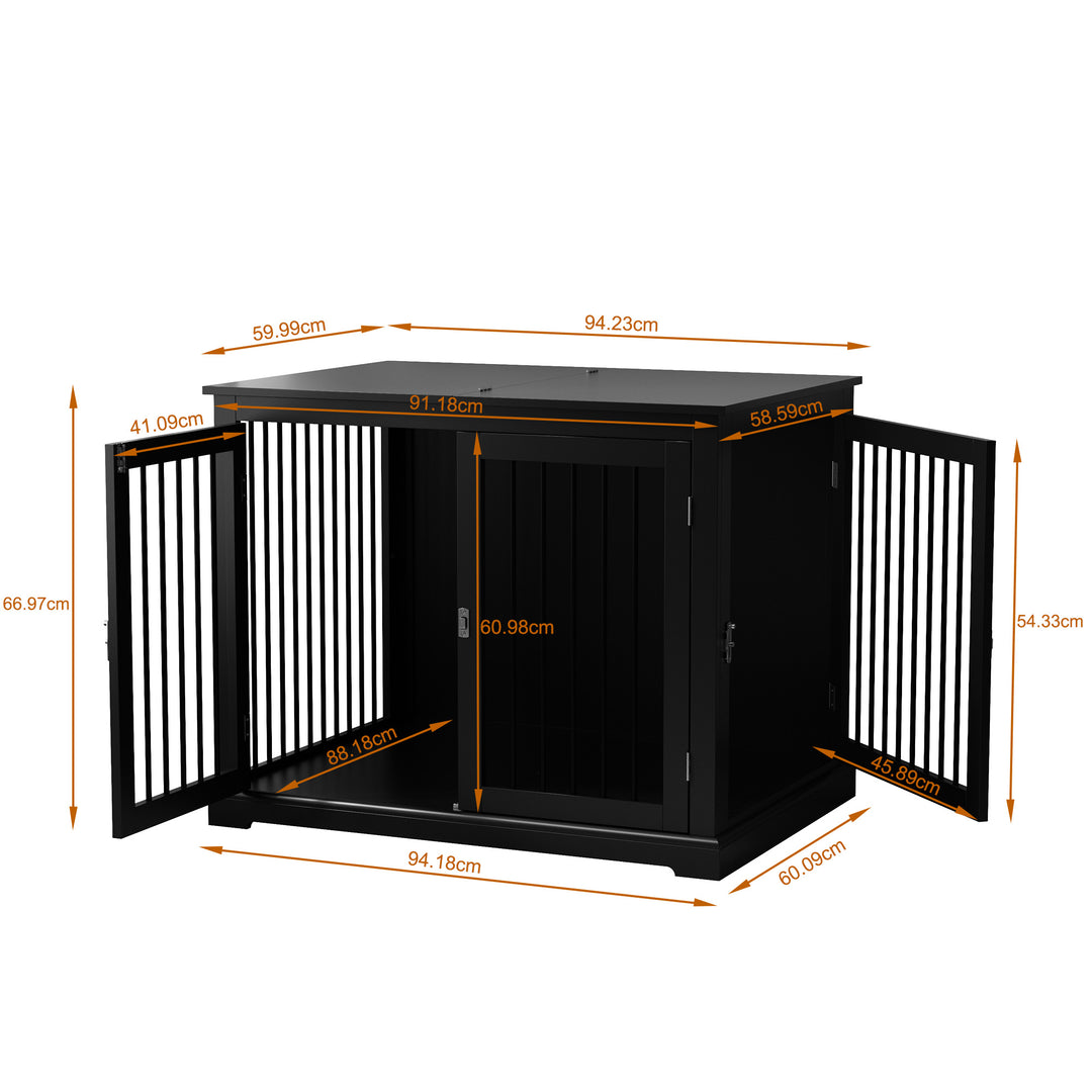HLR® Furniture-Style Decorative Dog Crate for Small & Medium Dogs with Cushion Flip-top Plate and Chew-Proof Metal Bars