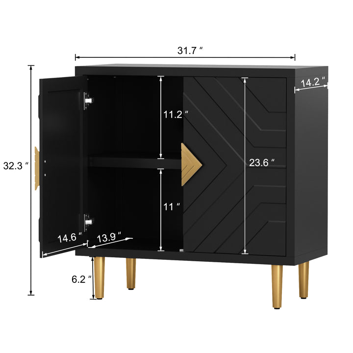 HLR® Modern Accent Cabinet – Decorative Embossed Pattern Doors Sideboard Buffet with Storage – Stylish Storage for Living Room & Dining