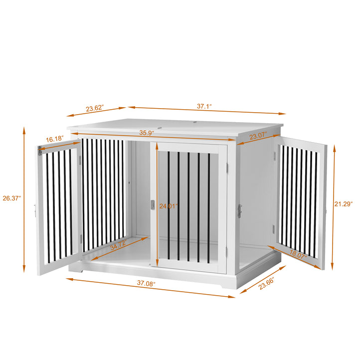 HLR® Furniture-Style Decorative Dog Crate for Small & Medium Dogs with Cushion Flip-top Plate and Chew-Proof Metal Bars
