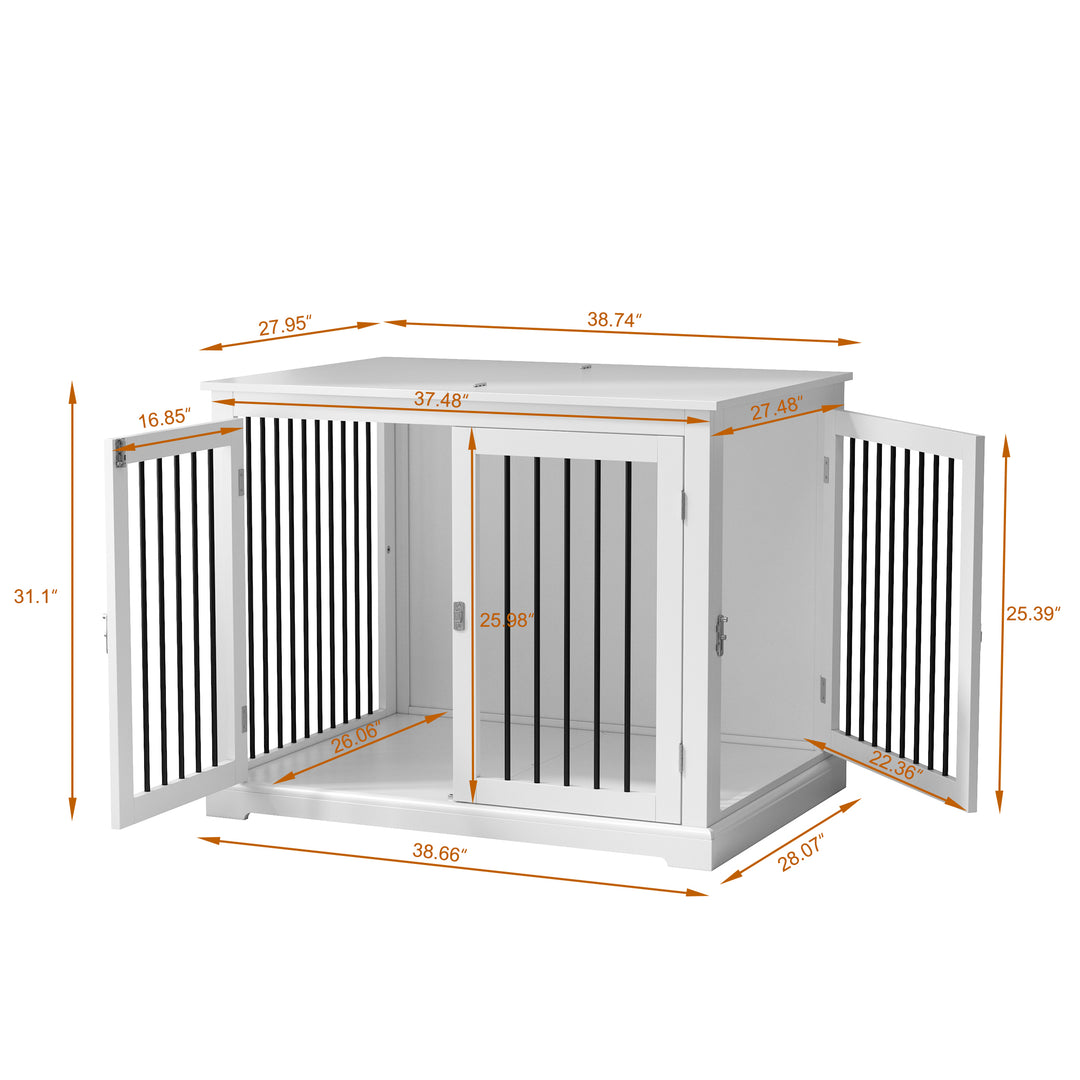 HLR® 39" Wooden Heavy Duty Dog Crate Furniture Decorative End Table for Large Dog Kennel with Sturdy Construction for Indoor & Outdoor