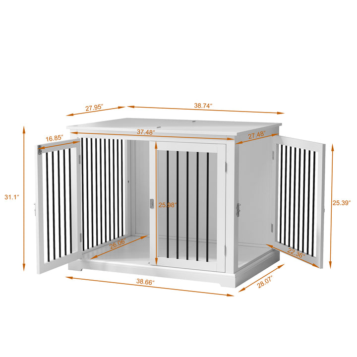 HLR® 39" Wooden Heavy Duty Dog Crate Furniture Decorative End Table for Large Dog Kennel with Sturdy Construction for Indoor & Outdoor