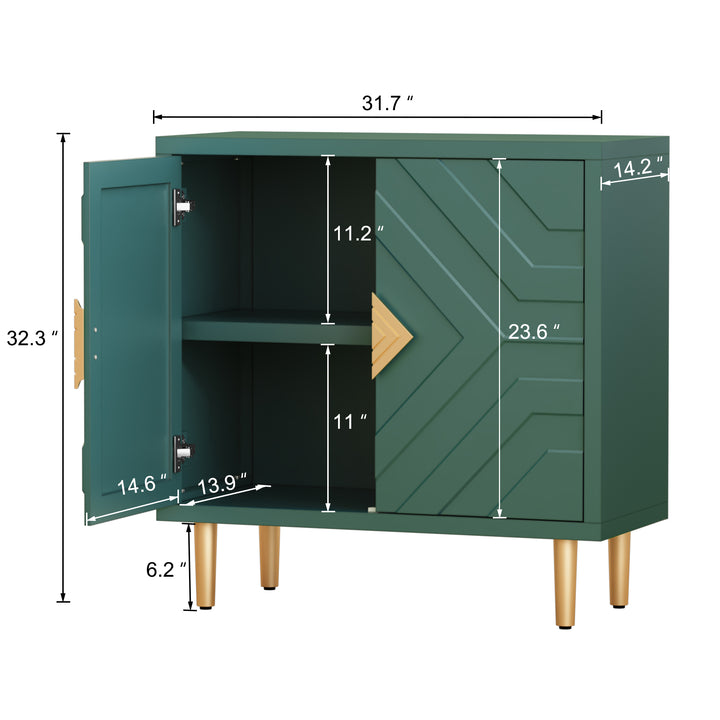 HLR® Modern Accent Cabinet – Decorative Embossed Pattern Doors Sideboard Buffet with Storage – Stylish Storage for Living Room & Dining